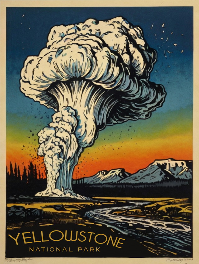 NFT Yellowstone National Park with Serial  88 from HBAR NFT Collection  National Park Postcard 