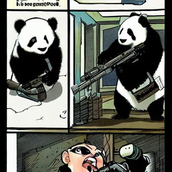 HBAR NFT Collection Comicpanda with a Gun